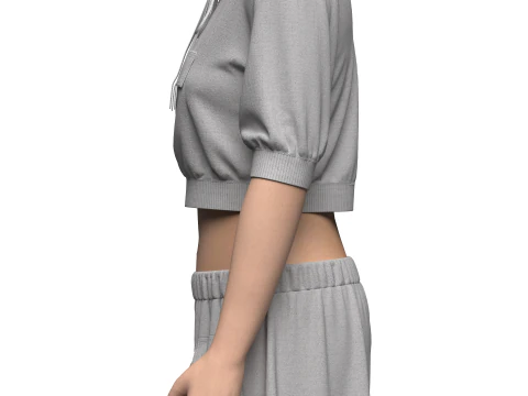 Female Hoodie Outfit 3D Model