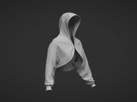 Female Hoodie 3D Model
