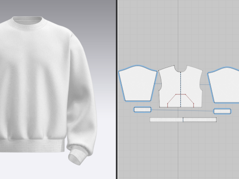 Male Oversized Sweatshirt Modelo 3D