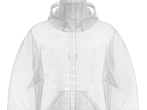 Male Oversized Balaclava Hoodie 3D 모델