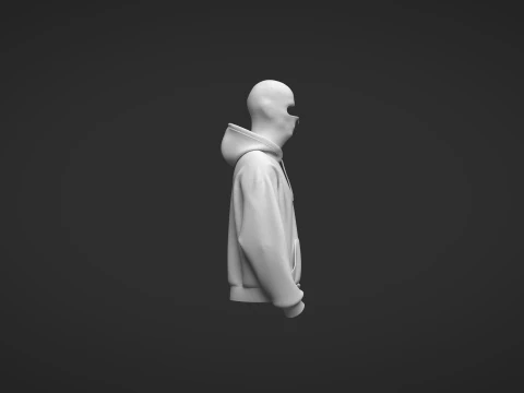 Male Oversized Balaclava Hoodie 3D Model