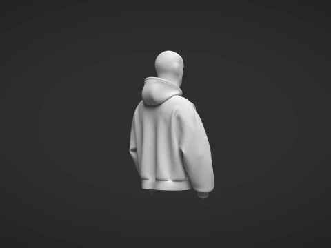 Male Oversized Balaclava Hoodie 3D Model