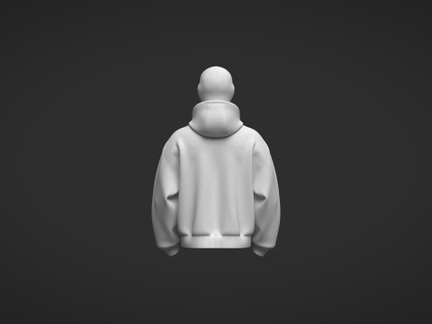 Male Oversized Balaclava Hoodie 3D 모델