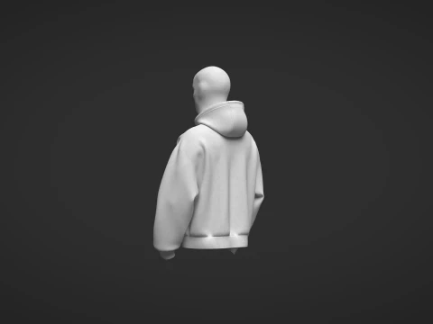 Male Oversized Balaclava Hoodie 3D Model