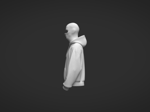 Male Oversized Balaclava Hoodie 3D 모델