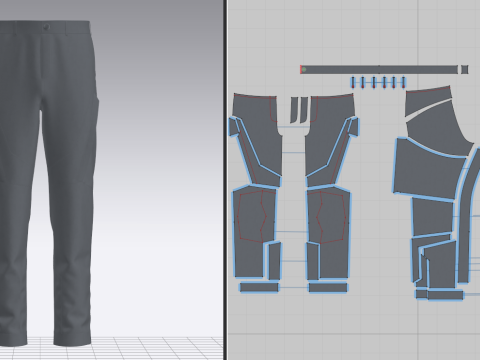 Male Motorcycle Pant Model 3D