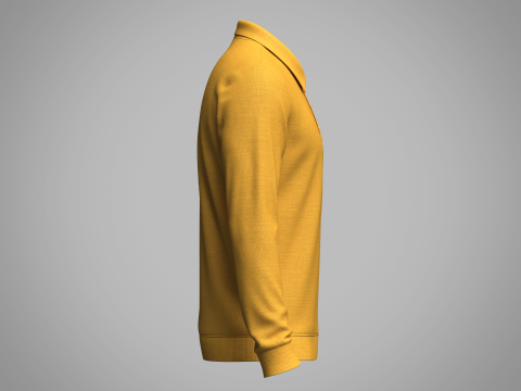 Mens Full Sleeve Ribbed Polo 3Dモデル
