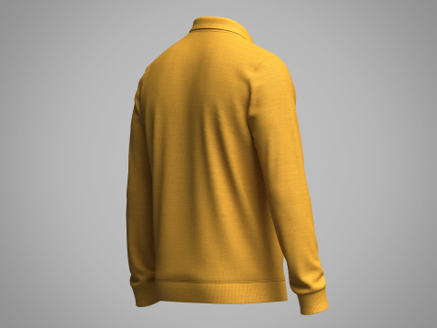 Mens Full Sleeve Ribbed Polo 3Dモデル