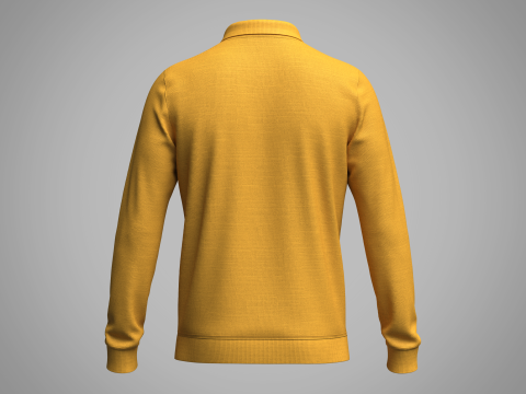 Mens Full Sleeve Ribbed Polo 3Dモデル