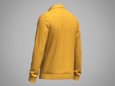 Mens Full Sleeve Ribbed Polo 3Dモデル