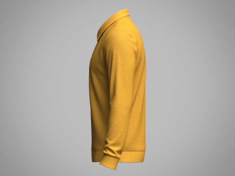 Mens Full Sleeve Ribbed Polo 3Dモデル