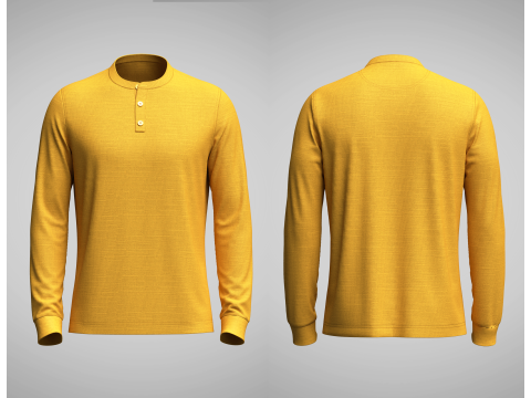 Mens Mandarin Collar Jersey 3Dモデル
