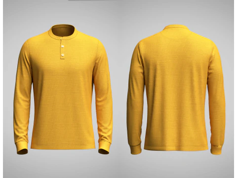 Camisa masculina com gola mandarim Modelo 3D