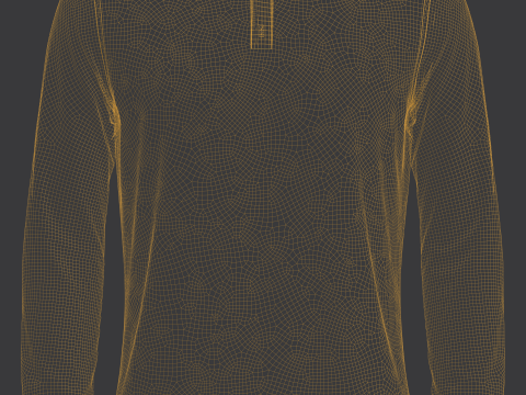 Mens Mandarin Collar Jersey 3D Модель