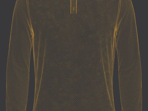 Mens Mandarin Collar Jersey 3D Model