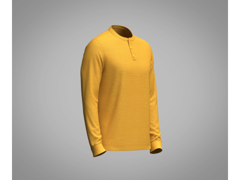 Mens Mandarin Collar Jersey 3D Модель