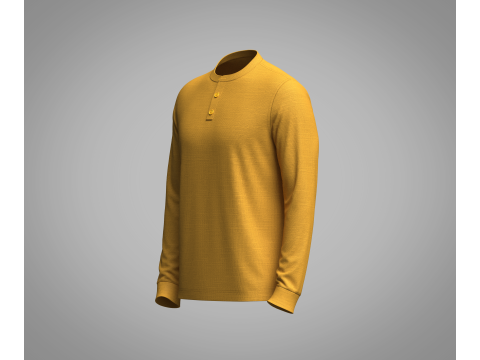 Mens Mandarin Collar Jersey 3D Модель