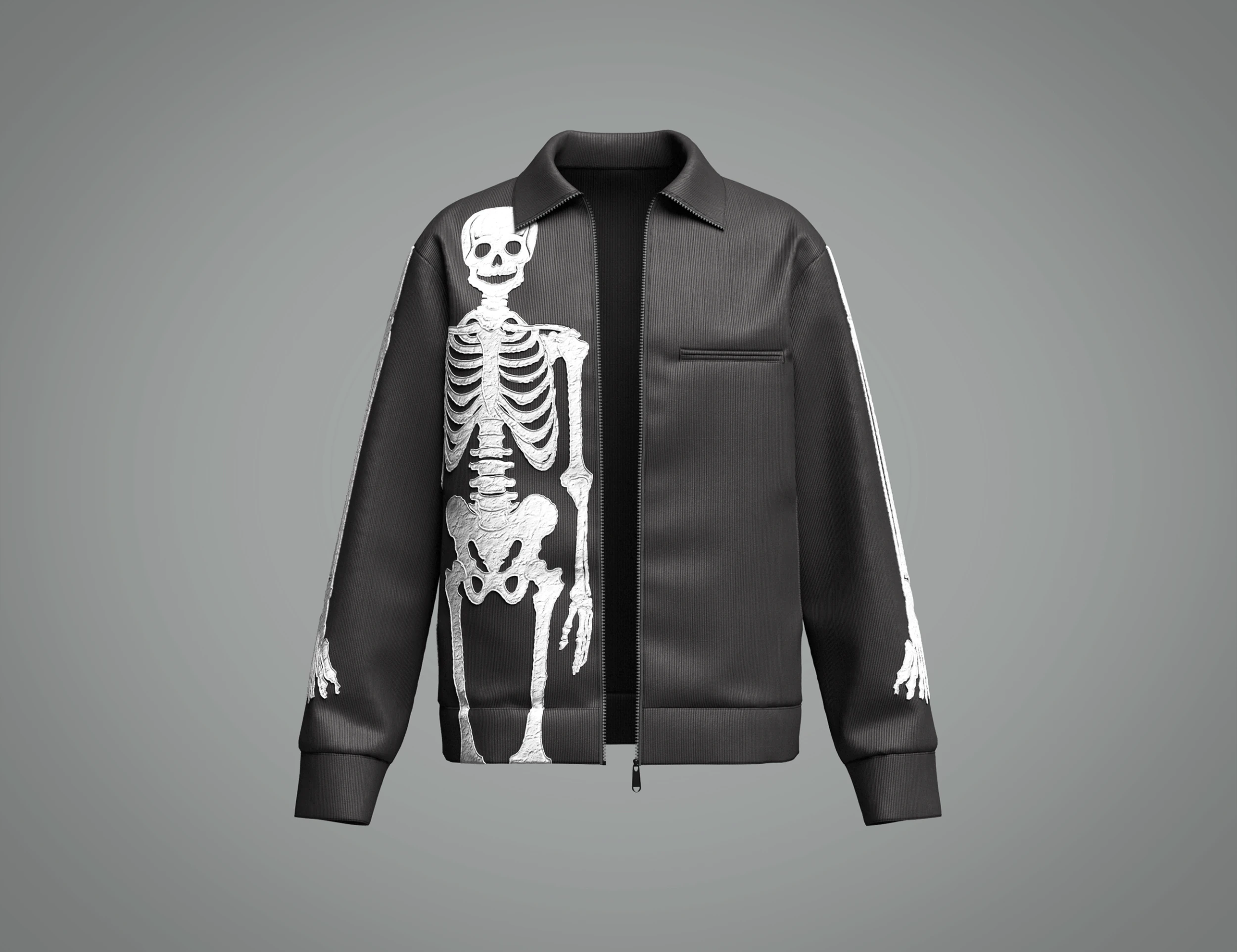 Male Skeleton Jacket 3D Model .c4d .max .obj .3ds .fbx .stl .blend 