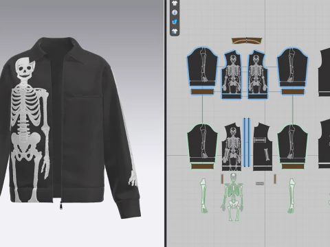 Male Skeleton Jacket 3D Model