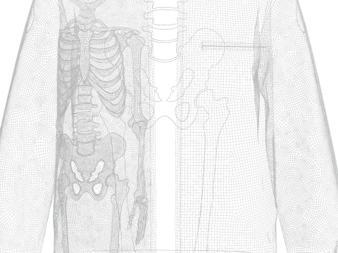 Male Skeleton Jacket 3D Model