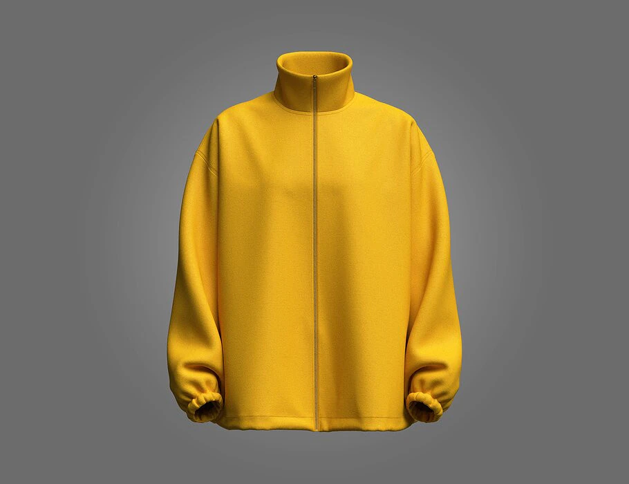 Womens Oversized Zipper Jacket 3D Model .c4d .max .obj .3ds .fbx .stl .blend 