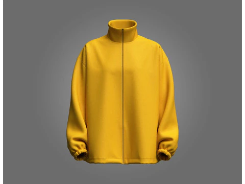レディース オーバーサイズ ジッパー ジャケット 3Dモデル