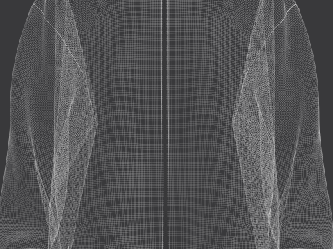 Womens Oversized Zipper Jacket 3D-Modell