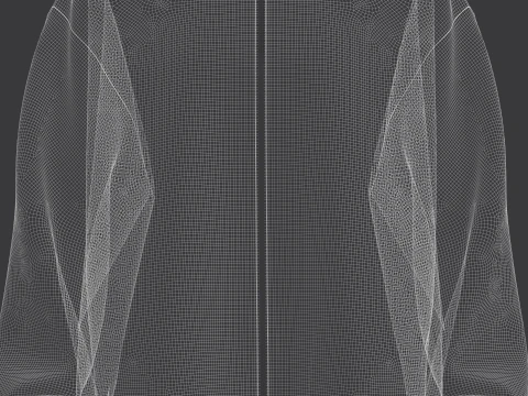 Womens Oversized Zipper Jacket 3D Model