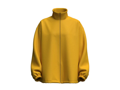 Womens Oversized Zipper Jacket 3D Model