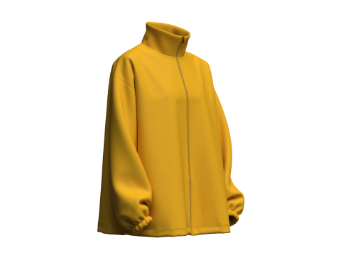 Womens Oversized Zipper Jacket 3D-Modell