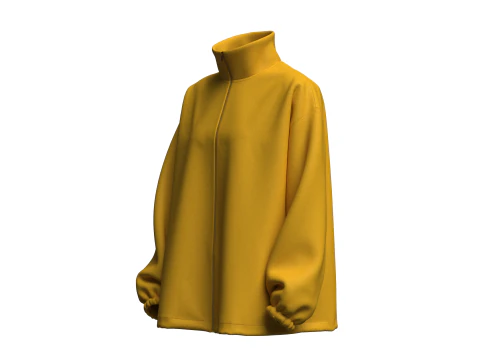Womens Oversized Zipper Jacket 3D Model