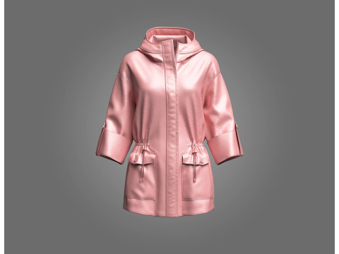 Women Parka Hoodie Jacket 3D Model
