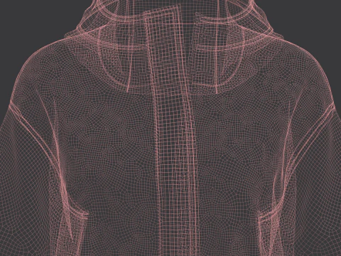 Jaqueta feminina Parka com capuz Modelo 3D