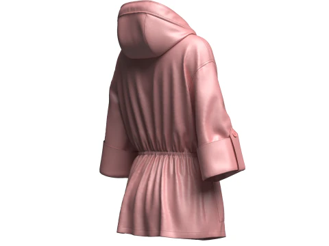 Jaqueta feminina Parka com capuz Modelo 3D