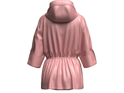 Jaqueta feminina Parka com capuz Modelo 3D