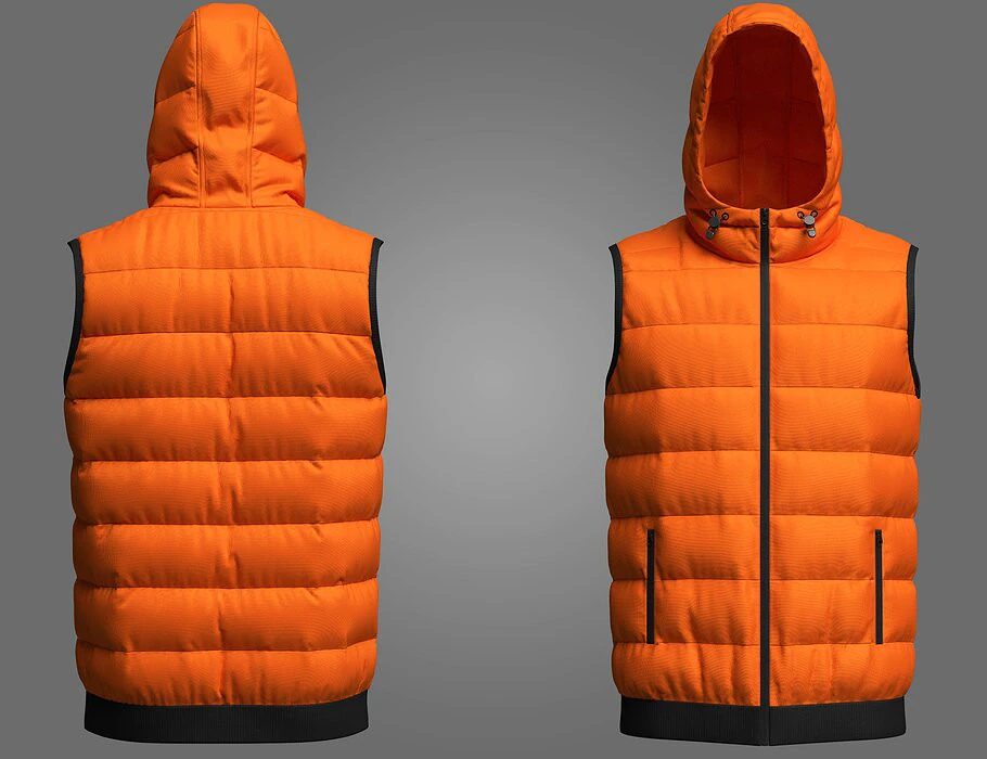 Colete masculino com capuz Modelo 3D .c4d .max .obj .3ds .fbx .stl .blend