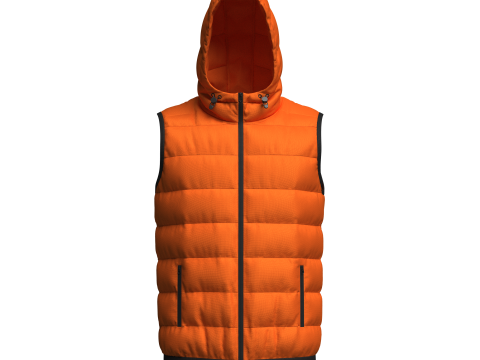 Mens Hooded Puffer Vest 3D Model