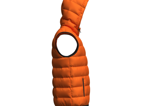 Mens Hooded Puffer Vest 3D Model