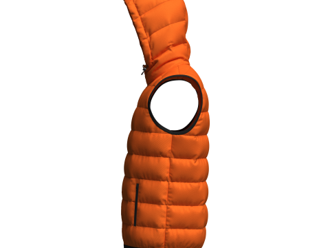 Mens Hooded Puffer Vest 3D Model
