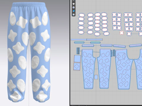 Jogger feminino com patch Modelo 3D