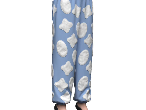 Jogger feminino com patch Modelo 3D