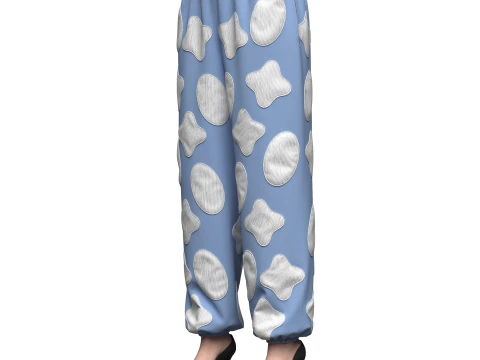 Jogger feminino com patch Modelo 3D