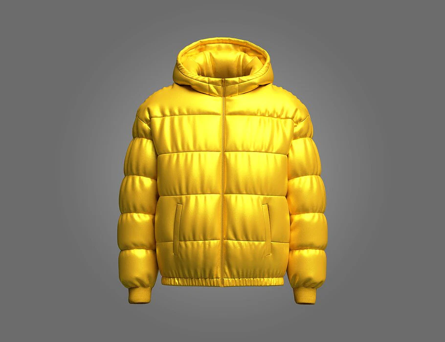 Mens Puffer Jacket 3D Model .c4d .max .obj .3ds .fbx .stl .blend