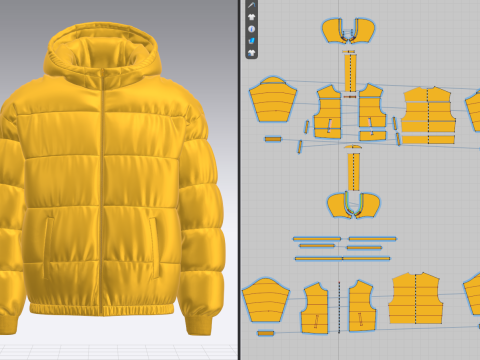 Mens Puffer Jacket 3D Model