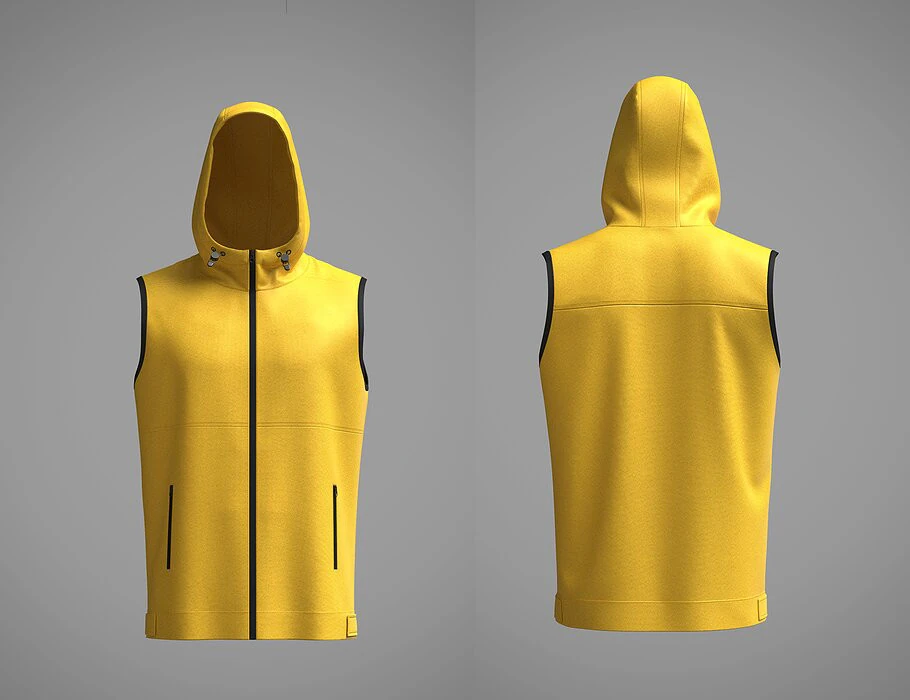 Mens Hooded Vest 3D Model .c4d .max .obj .3ds .fbx .stl .blend