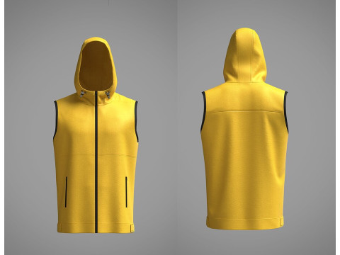 Mens Hooded Vest 3Dモデル