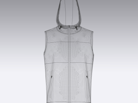 Mens Hooded Vest 3D Model