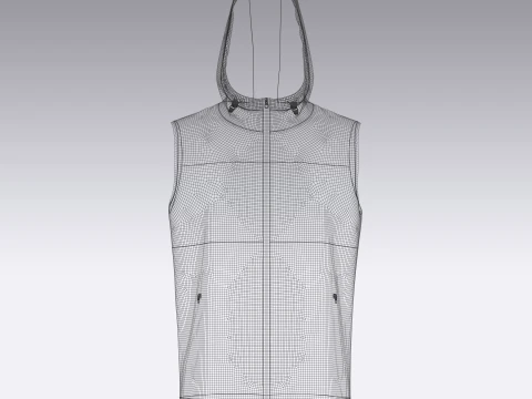 Mens Hooded Vest 3D Model