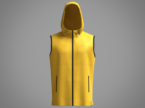 Mens Hooded Vest 3D Model