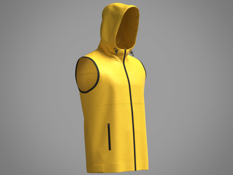 Mens Hooded Vest 3D Model